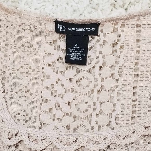 Dress. Ecru Lace & Crochet. New Directions Brand. Size 4. - Picture 12 of 13